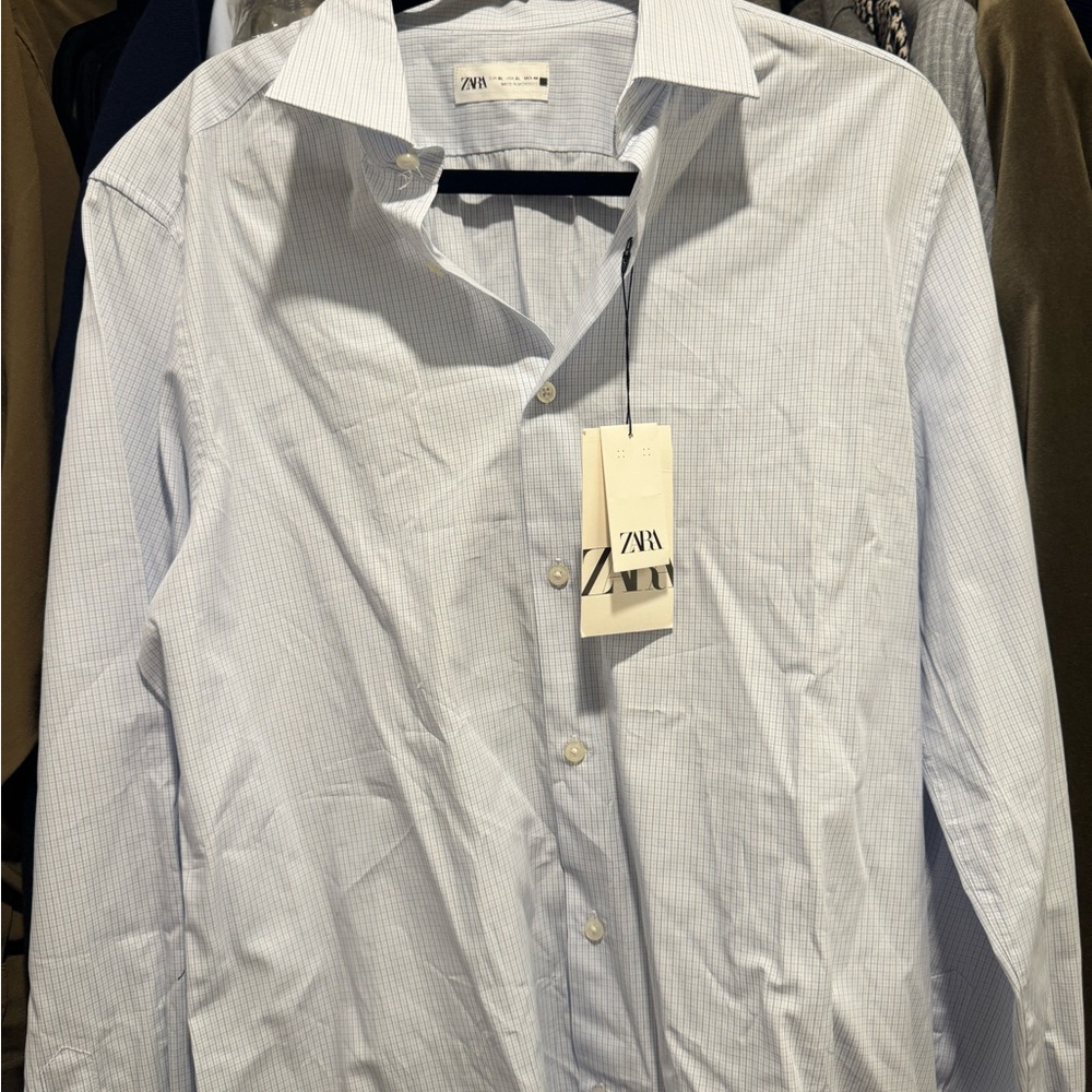 Zara Men's Sky Blue Dress Shirt